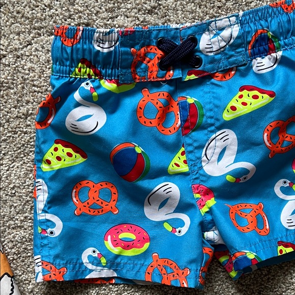 Old Navy Cat & Jack Kids Dinosaur and Snack Print Swim Trunks 18-24 Months - Picture 6 of 7